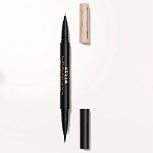 NIB Stila Stay All Day Dual-Ended Liquid Eye liner Micro Tip - BLK/kitten Kosmo